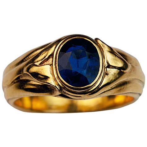 Art Nouveau Antique Sapphire Gold Ring At 1stdibs
