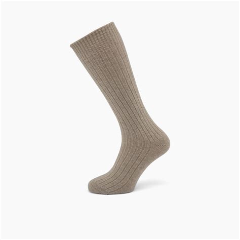 Light Brown 34 Length Cashmere Socks Turnbull And Asser