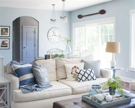 For this public space, the best paint color is one that fits the mood or atmosphere you want to create. Brittany Blue by Benjamin Moore | Light blue living room ...