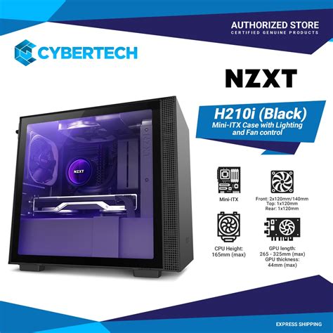 Nzxt H210i Mini Itx Pc Gaming Case Integrated Rgb Lighting Ca H210i W1