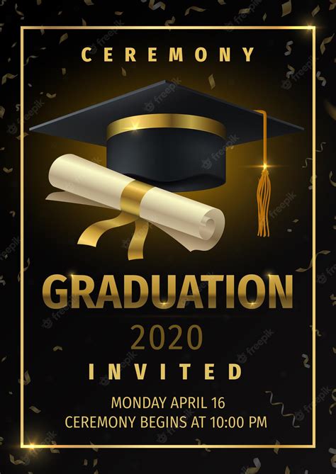 Premium Vector Graduation Party Prom Celebration Invitation Poster