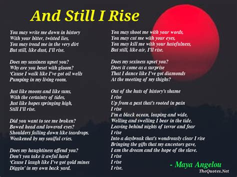 12 Inspiring Poems By Maya Angelou Thequotesnet