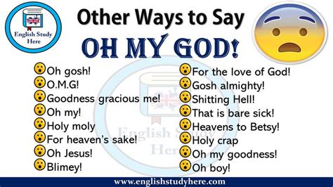 Other Ways To Say OH MY GOD Other Ways To Say English Study Learn English Words