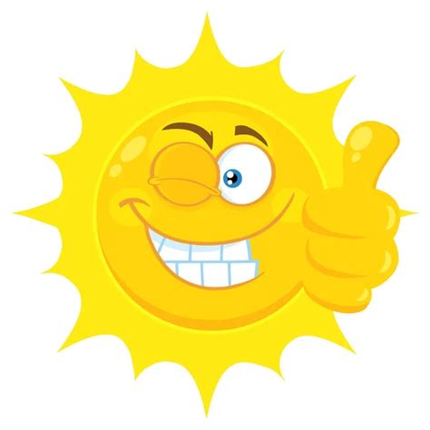 Sun Cartoon Character With Thumb Up — Stock Vector © Tigatelu 25416587