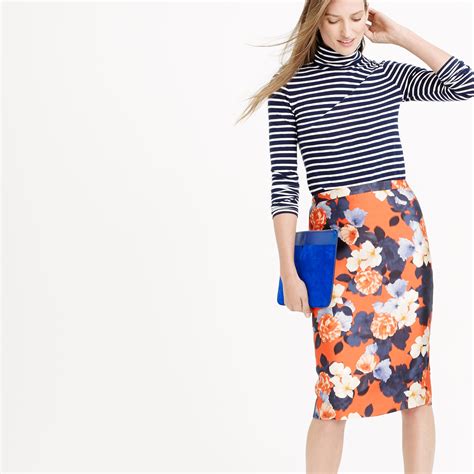 Jcrew Collection Pencil Skirt In Graphic Peony Lyst