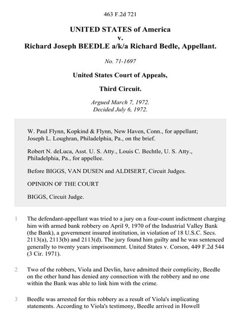 United States V Richard Joseph Beedle Aka Richard Bedle 463 F2d
