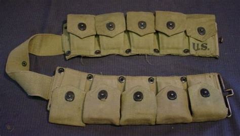1942 Ww2 Us Army M1 Garand Ammo Belt And Pouches Hinson 91738990