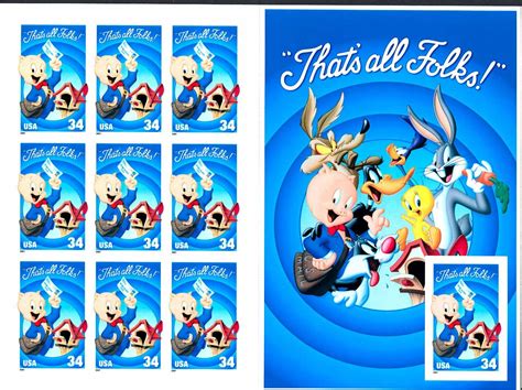 Looney Tunes Porky Pig Collectible Stamp Sheet Printing And Stamping