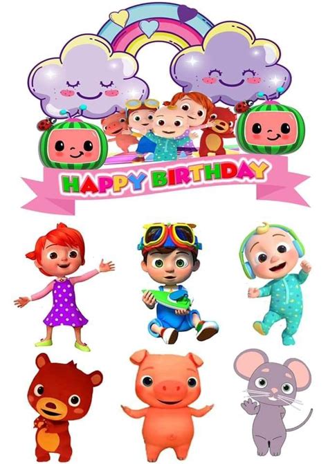 Cocomelon Printable Birthday Cake Toppers