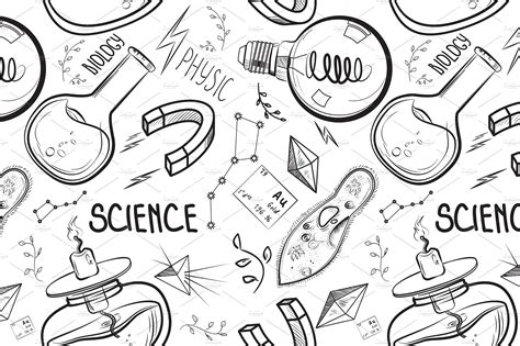 Hand Drawn Science Set Pre Designed Illustrator Graphics Creative