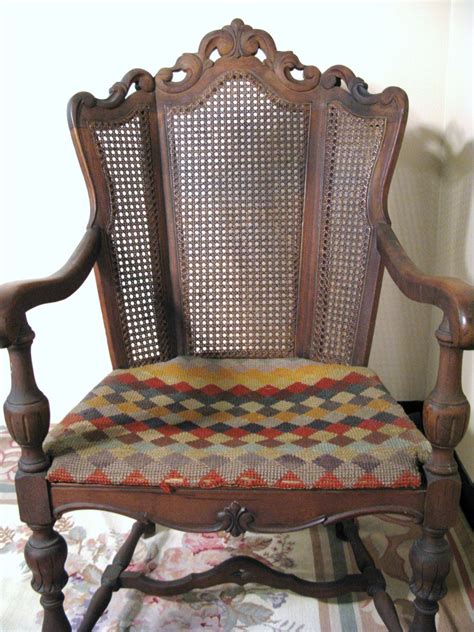 32l x 36d x 41h chair: INDIANAPOLIS FURNITURE COMPANY ~ Antique Wooden Wicker ...
