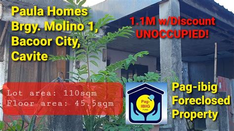 Pag Ibig Foreclosed Property Paula Homes Molino Bacoor