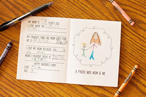 This drawing is perfect for creating your own mother's day card. 9 easy handmade Mother's Day cards your kids can make