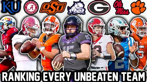 Ranking Every Undefeated Team In College Football 1 16 Youtube