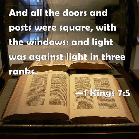 1 Kings 75 And All The Doors And Posts Were Square With The Windows