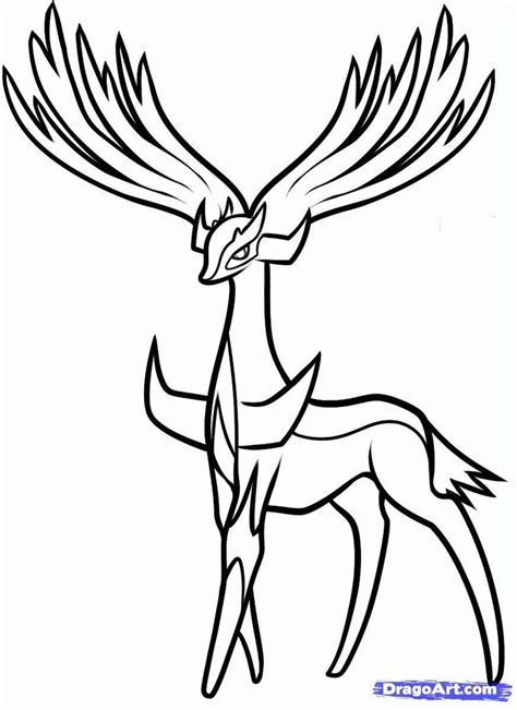42 Coloriage A Imprimer Xerneas in 2020  Pokemon coloring sheets