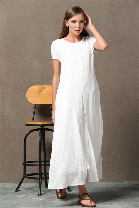 Plus Size Linen Maxi Dress Linen Dress White Maxi Dress Etsy White