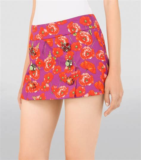 poppy print mini skirt
