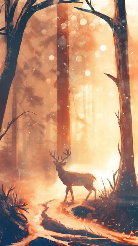 1080x1920 Deer Forest Artist Artwork Digital Art Hd Deviantart