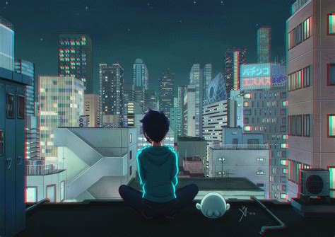 Anime Rooftop Aesthetic The Best S Are On Giphy