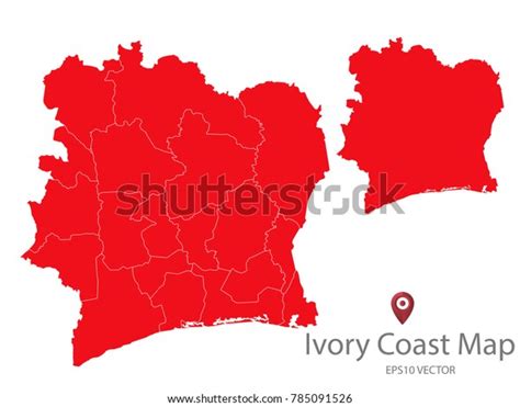 Couple Set Mapred Map Ivory Coastvector Stock Vector Royalty Free