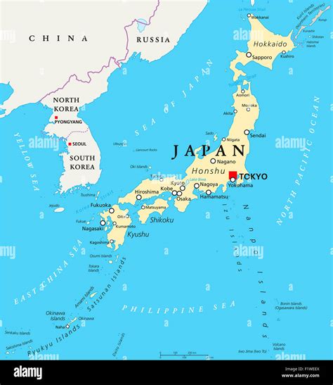 Mapa Politico De Japon Imagenes Vectoriales De Stock Alamy Images