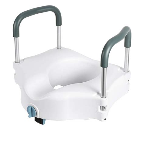 OasisSpace Medical Raised Toilet Seat Portable Secure Elevated Riser Safety Rails With Padded