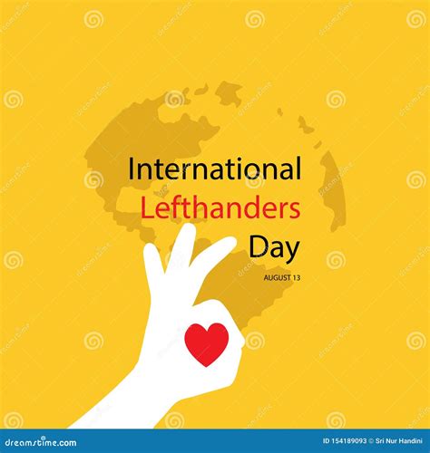 International Lefthanders Day August 13 Stock Illustration