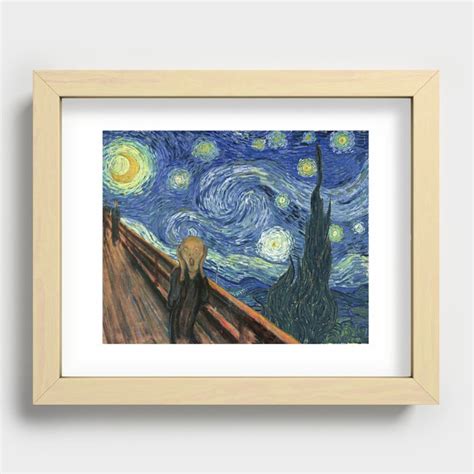 The Scream Starry Night Edvard Munch Vincent Van Gogh Recessed Framed