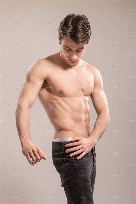 Fit Slim Bodybuilder Young Man Body High Quality Sports Stock Photos