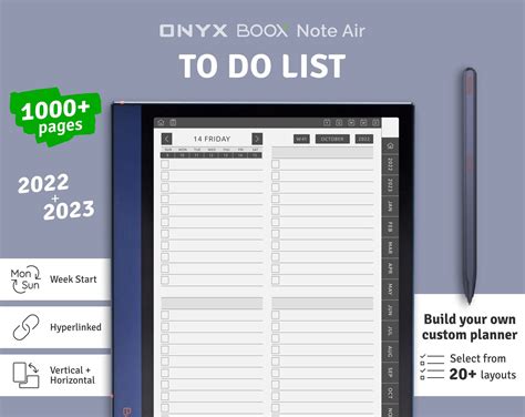 Boox Note Air To Do List Daily Checklist Day Organization Etsy Note