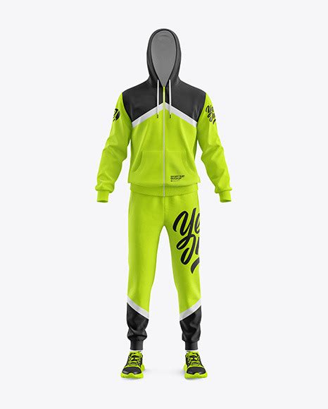 mens sport suit mockup front view  apparel mockups  yellow images object mockups
