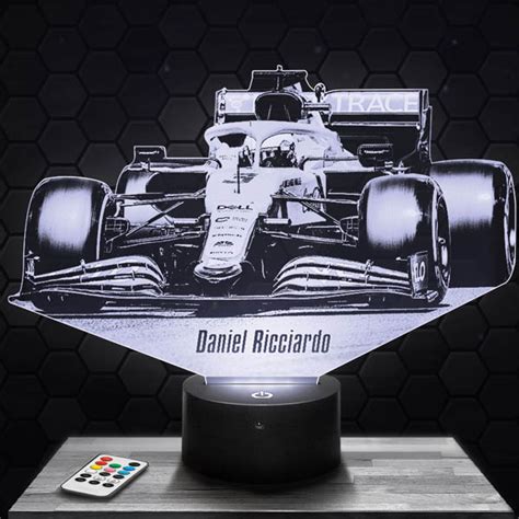 F1 Mc Laren Daniel Ricciardo 3d Led Lamp With A Base Of Your Choice