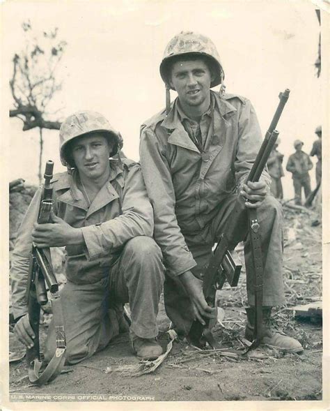 1945 Massachusetts Marines Pose For Photo During Battle For Iwo Jima