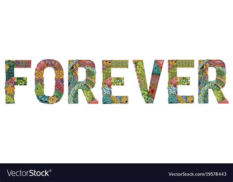 Word Forever Decorative Entangle Object Royalty Free Vector