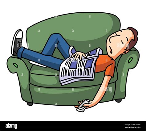 Lazy Man Sleep On Sofa Stock Vector Image And Art Alamy