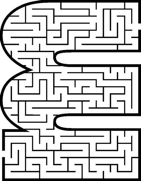 Letter M Shaped Maze From Mazes For Kids