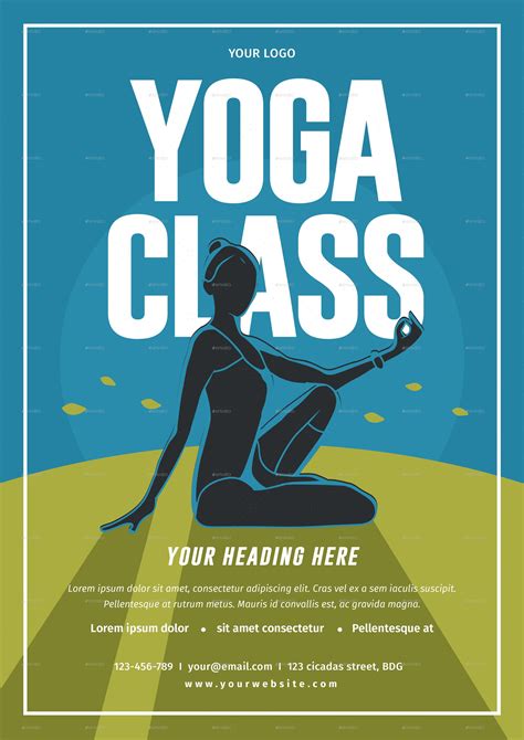 Yoga Class Flyer Features The Flyers Size Is A4 210 Mm X 297 Mm A4