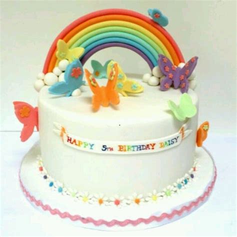 Rainbow Butterfly Birthday Cakes Rainbow Cake Rainbow Birthday Cake
