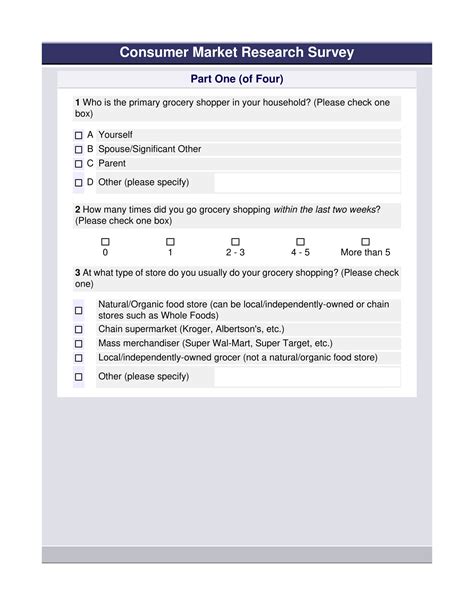 Target Market Questionnaire Sample Hq Printable Documents