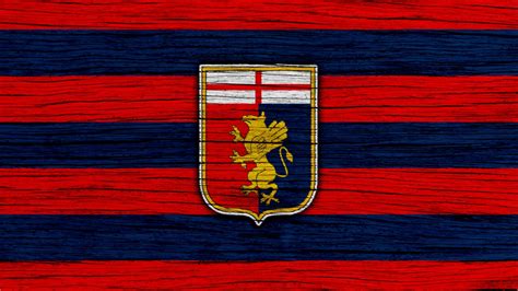 Free Download Download Wallpapers Genoa 4k Serie A Logo Italy Wooden