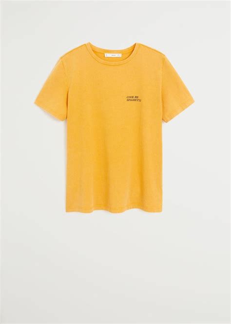 Message Organic Cotton T Shirt Women Mango United Kingdom Organic