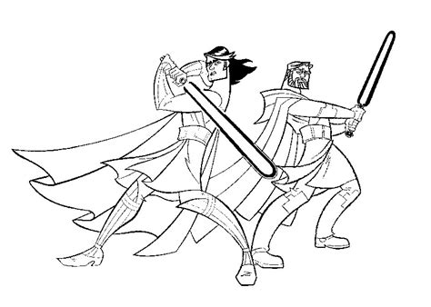 Coloriage Clone Wars Skywalker et Obi Wan Kenobi 3