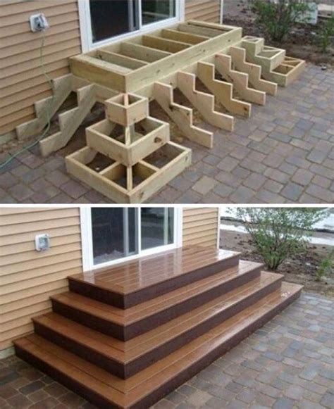 Patio Stairs For Back Door Diy Build Patio Stairs Patio Steps Patio