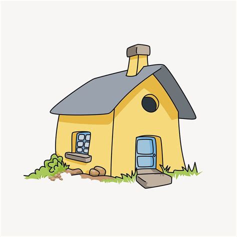 Little Cottage Clipart Cartoon Illustration Free Vector Rawpixel