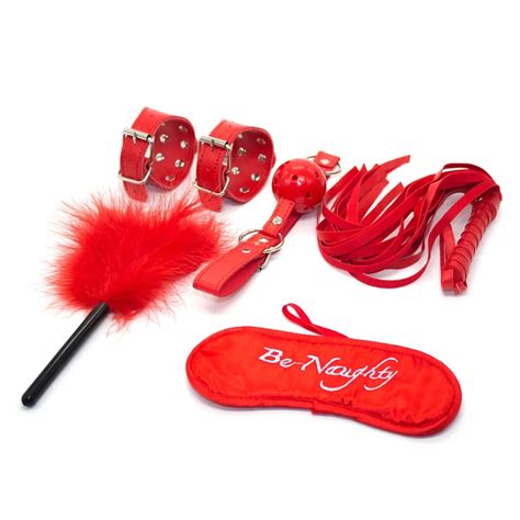 Sex Toys For Couples Feathered Red Eye Mask Whip Handcuffs Mouth Plug