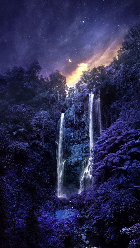 Blue Forest Waterfall Iphone Wallpapers