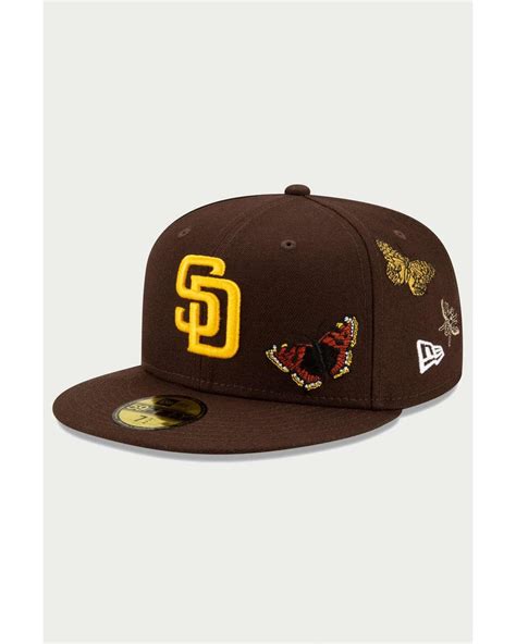 Ktz X Felt 59fifty San Diego Padres Fitted Baseball Hat In Brown For