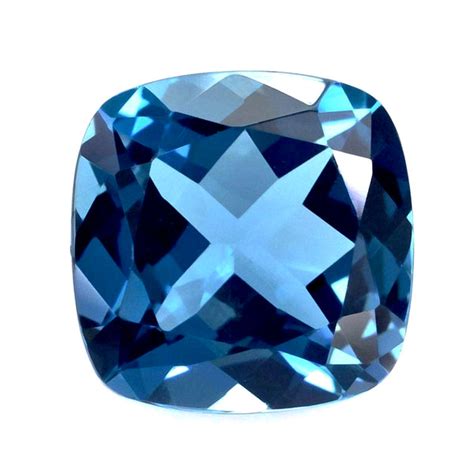 London Blue Topaz Cushion Cut 9mm Natural Gemstone Gemstones Brazil