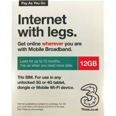 Three 12gb Data Sim 3 Uk Mobile Network Fast Delivery